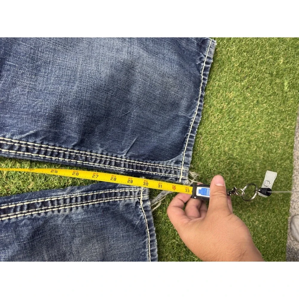 Rock Revival Jeans Mens 38 Caesar Relaxed Straight Fit Distressed Grunge Punk